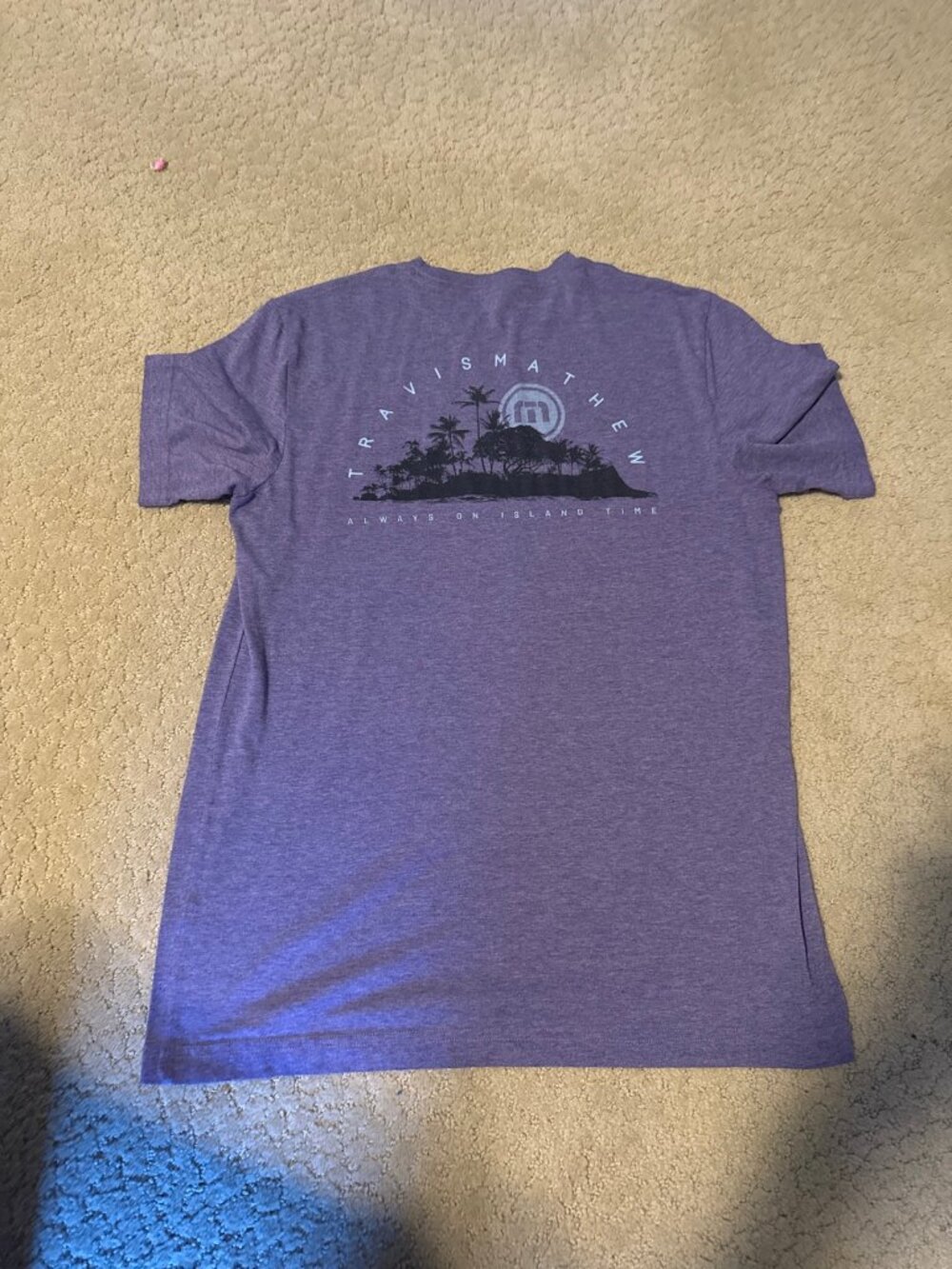 TravisMathew Always on Island Time Graphic T-Shirt Men's M Purple